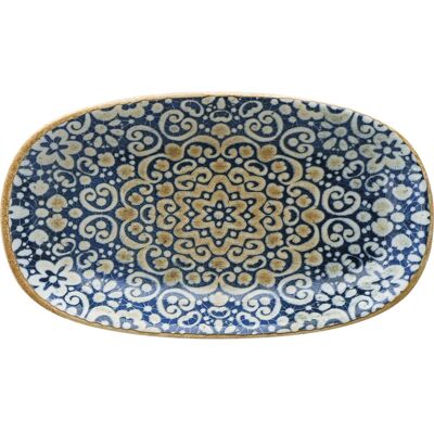 Bonna Vintage Servierplatte - 19x11 cm - Blau/Weiß/Braun - Oval Bonna Vintage Servierplatte - 19x11 cm - Blau/Weiß/Braun - Oval