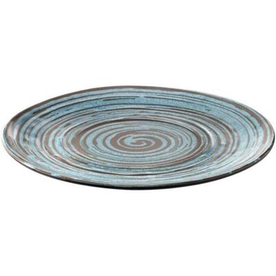 APS Teller -CANCUN- , Ø 22 cm, H: 2 cm , Melamin , innen: Dekor, türkis / braun , außen: braun ,; 27x27x2 cm (LxBxH); türkis/braun; rund APS Teller -CANCUN- , Ø 22 cm, H: 2 cm , Melamin , innen: Dekor, türkis / braun , außen: braun ,; 27x27x2 cm (LxBxH); türkis/braun; rund