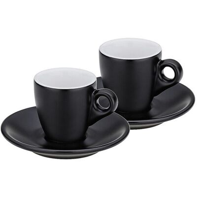 kela Espresso-Set Mattia Keramik braun 6,5cm 12,0cmØ 50,0ml; 50 ml, 6.5 cm (H); schwarz kela Espresso-Set Mattia Keramik braun 6,5cm 12,0cmØ 50,0ml; 50 ml, 6.5 cm (H); schwarz
