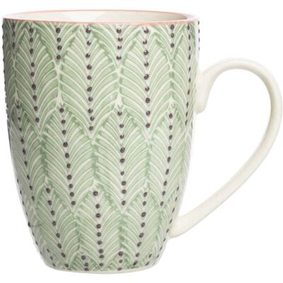 tranquillo Tasse 'MIX'N'MATCH' aus Steinzeug, 440 ml, grün; 440 ml, 8.5x12 cm (ØxH); grün tranquillo Tasse 'MIX'N'MATCH' aus Steinzeug, 440 ml, grün; 440 ml, 8.5x12 cm (ØxH); grün