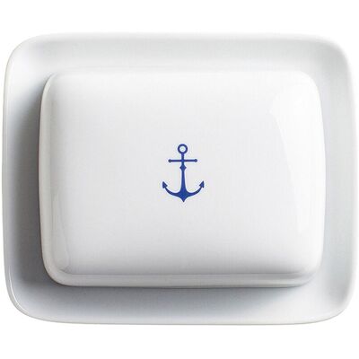 Kahla Butterdose, eckig Porzellan Anker; 17.3x14.2x5.8 cm (LxBxH); blau Kahla Butterdose, eckig Porzellan Anker; 17.3x14.2x5.8 cm (LxBxH); blau