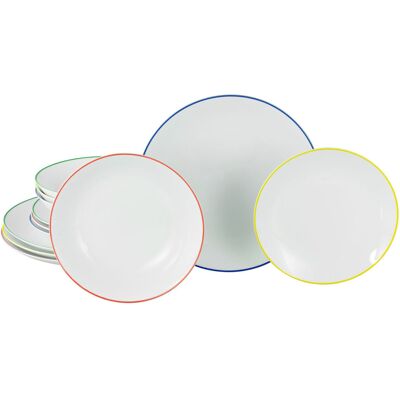 CreaTable Luna Color Line - Tellerset 12-tlg; weiß CreaTable Luna Color Line - Tellerset 12-tlg; weiß