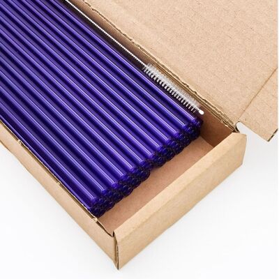 Gastro Pionier 50x Glas Trinkhalme farbig; 0.8x20 cm (ØxL); violett; 50 Stück / Pack Gastro Pionier 50x Glas Trinkhalme farbig; 0.8x20 cm (ØxL); violett; 50 Stück / Pack