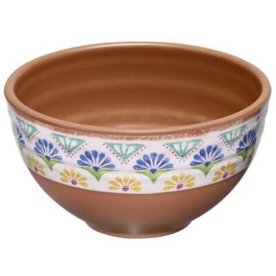 APS Schale -ARABESQUE- , Ø 13 cm, H: 7 cm , Melamin, 0,4 Liter , innen: Terrakottaoptik , außen: Dekor ,; 400 ml, 13x13x7 cm (LxBxH); terrakotta/blau/weiß; rund APS Schale -ARABESQUE- , Ø 13 cm, H: 7 cm , Melamin, 0,4 Liter , innen: Terrakottaoptik , außen: Dekor ,; 400 ml, 13x13x7 cm (LxBxH); terrakotta/blau/weiß; rund