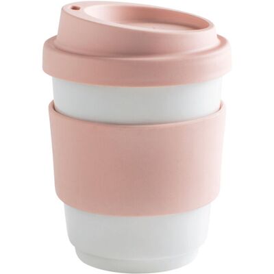 Kahla Becher + Trinkdeckel + Banderole fillit; 270 ml, 8x9.5 cm (ØxH); rosé; rund Kahla Becher + Trinkdeckel + Banderole fillit; 270 ml, 8x9.5 cm (ØxH); rosé; rund