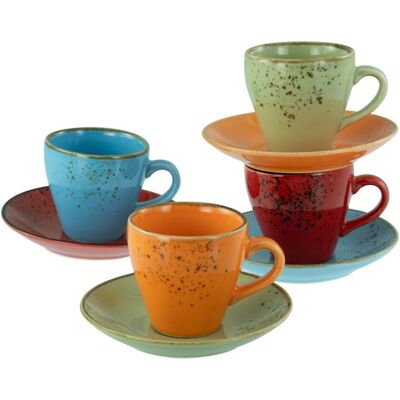 CreaTable Nature Collection - Espresso-Set 8-tlg; rot/orange/grün/petrol CreaTable Nature Collection - Espresso-Set 8-tlg; rot/orange/grün/petrol