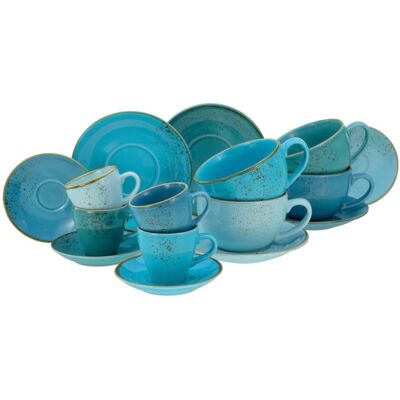 CreaTable Nature Collection Aqua - Tassen-Set 16-tlg; blau CreaTable Nature Collection Aqua - Tassen-Set 16-tlg; blau
