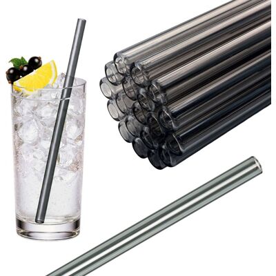 Gastro Pionier 50x Glas Trinkhalme farbig; 0.8x23 cm (ØxL); grau; 50 Stück / Pack Gastro Pionier 50x Glas Trinkhalme farbig; 0.8x23 cm (ØxL); grau; 50 Stück / Pack