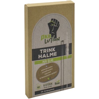 Ökolution Glas-Trinkhalme; transparent; 480 Stück / Pack Ökolution Glas-Trinkhalme; transparent; 480 Stück / Pack