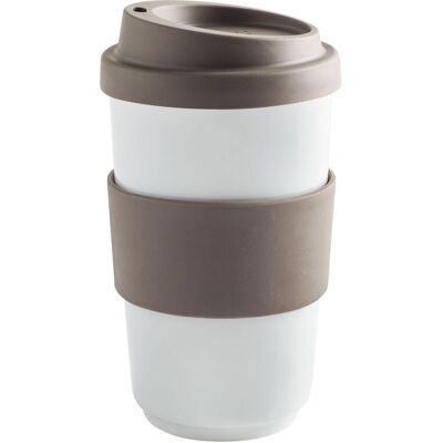 Kahla Becher + Trinkdeckel + Banderole fillit; 400 ml, 8x13 cm (ØxH); taupe; rund Kahla Becher + Trinkdeckel + Banderole fillit; 400 ml, 8x13 cm (ØxH); taupe; rund