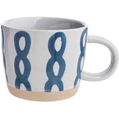 tranquillo Tasse 'RUSTIC' Schleife; 250 ml, 12.5x7.2 cm (BxH); weiß/blau tranquillo Tasse 'RUSTIC' Schleife; 250 ml, 12.5x7.2 cm (BxH); weiß/blau