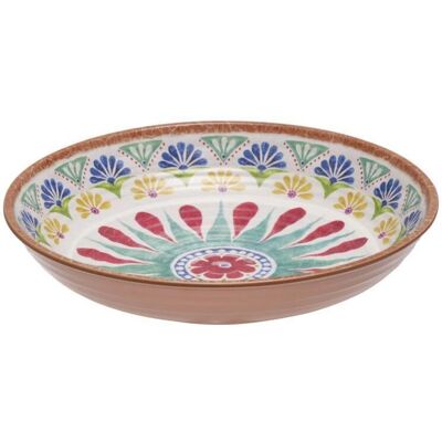 APS Schale -ARABESQUE- , Ø 13 cm, H: 7 cm , Melamin, 0,4 Liter , innen: Terrakottaoptik , außen: Dekor ,; 700 ml, 22.5x22.5x4.5 cm (LxBxH); terrakotta/weiß/blau; rund APS Schale -ARABESQUE- , Ø 13 cm, H: 7 cm , Melamin, 0,4 Liter , innen: Terrakottaoptik , außen: Dekor ,; 700 ml, 22.5x22.5x4.5 cm (LxBxH); terrakotta/weiß/blau; rund