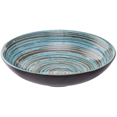 APS Schale -CANCUN- , Ø 31 cm, H: 8 cm , Melamin , innen: Dekor, türkis / braun , außen: braun , 2 Liter ,; 2000 ml, 31x31x8 cm (LxBxH); türkis/braun; rund APS Schale -CANCUN- , Ø 31 cm, H: 8 cm , Melamin , innen: Dekor, türkis / braun , außen: braun , 2 Liter ,; 2000 ml, 31x31x8 cm (LxBxH); türkis/braun; rund