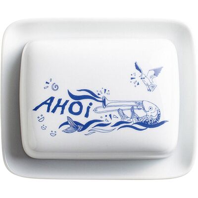 Kahla Butterdose, eckig Porzellan Ahoi; 17.3x14.2x5.8 cm (LxBxH); blau Kahla Butterdose, eckig Porzellan Ahoi; 17.3x14.2x5.8 cm (LxBxH); blau