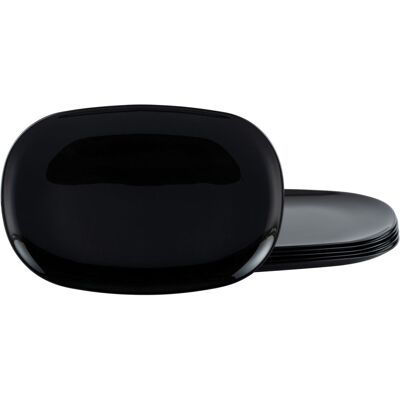CreaTable Italien Party black - Burgerteller 34 cm 6-tlg; 34x24x2.5 cm (LxBxH); schwarz; oval; 6 Stück / Pack CreaTable Italien Party black - Burgerteller 34 cm 6-tlg; 34x24x2.5 cm (LxBxH); schwarz; oval; 6 Stück / Pack