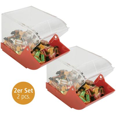 APS Universalbox, mit Öffnungsklappe; 4000 ml, 23x14x15.5 cm (LxBxH); rot/transparent; 2 Stück / Pack APS Universalbox, mit Öffnungsklappe; 4000 ml, 23x14x15.5 cm (LxBxH); rot/transparent; 2 Stück / Pack