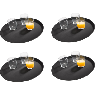 APS Tablett NOSLIDE, 2er-Set; 35.5x35.5x2 cm (LxBxH); schwarz; rund; 4 Stück / Pack APS Tablett NOSLIDE, 2er-Set; 35.5x35.5x2 cm (LxBxH); schwarz; rund; 4 Stück / Pack