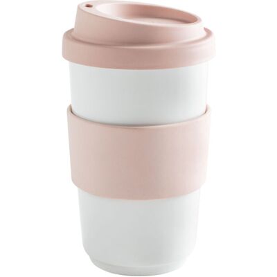 Kahla Becher + Trinkdeckel + Banderole fillit; 400 ml, 8x13 cm (ØxH); rosé; rund Kahla Becher + Trinkdeckel + Banderole fillit; 400 ml, 8x13 cm (ØxH); rosé; rund