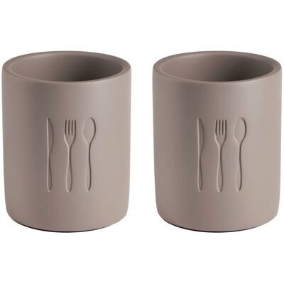 APS Besteckbehälter ELEMENT, 2er-Set, Beton; 11x11x11x13.5 cm (LxBxØxH); grau APS Besteckbehälter ELEMENT, 2er-Set, Beton; 11x11x11x13.5 cm (LxBxØxH); grau
