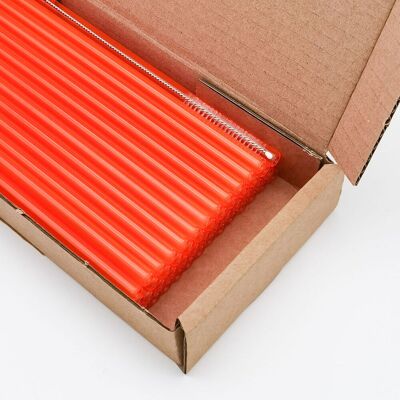 Gastro Pionier 50x Glas Trinkhalme farbig; 0.8x20 cm (ØxL); orange; 50 Stück / Pack Gastro Pionier 50x Glas Trinkhalme farbig; 0.8x20 cm (ØxL); orange; 50 Stück / Pack