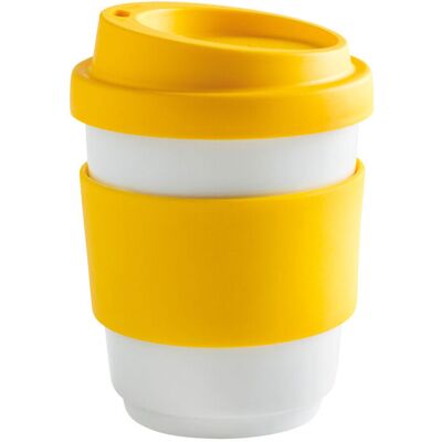 Kahla Becher + Trinkdeckel + Banderole fillit; 270 ml, 8x9.5 cm (ØxH); sonnengelb; rund Kahla Becher + Trinkdeckel + Banderole fillit; 270 ml, 8x9.5 cm (ØxH); sonnengelb; rund