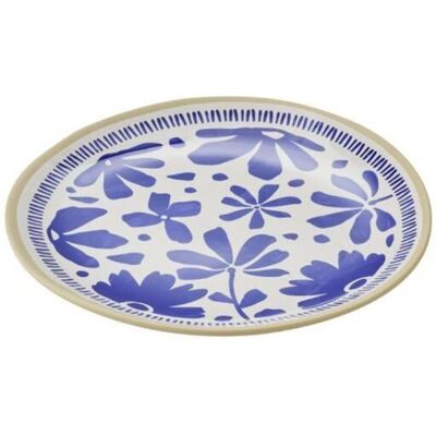 APS Teller -FLORYN-; 26.5x26.5x2 cm (LxBxH); weiß/beige/blau; rund APS Teller -FLORYN-; 26.5x26.5x2 cm (LxBxH); weiß/beige/blau; rund