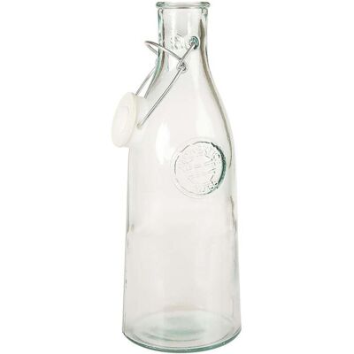 Vidrios Bügelverschlussflasche 'Authentic' aus Recyclingglas 1 l; 1 ml, 10x27.5 cm (ØxH); transparent Vidrios Bügelverschlussflasche 'Authentic' aus Recyclingglas 1 l; 1 ml, 10x27.5 cm (ØxH); transparent