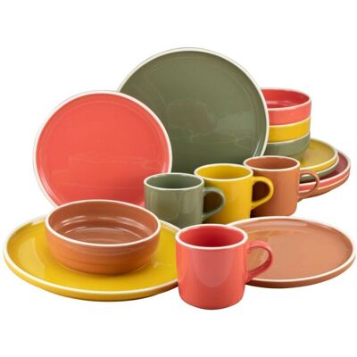 CREATABLE 16-teiliger skandinavischer Geschirr-Set - Bunt CREATABLE 16-teiliger skandinavischer Geschirr-Set - Bunt