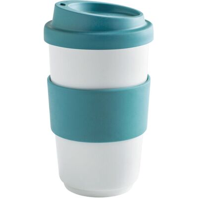 Kahla Becher + Trinkdeckel + Banderole fillit; 400 ml, 8x13 cm (ØxH); türkis; rund Kahla Becher + Trinkdeckel + Banderole fillit; 400 ml, 8x13 cm (ØxH); türkis; rund