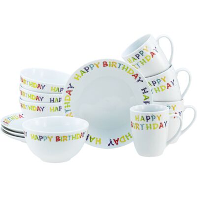 CreaTable Happy Birthday - Frühstücksset 12-tlg; weiß CreaTable Happy Birthday - Frühstücksset 12-tlg; weiß
