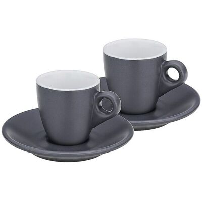 kela Espresso-Set Mattia Keramik braun 6,5cm 12,0cmØ 50,0ml; 6.5 cm (H); grau kela Espresso-Set Mattia Keramik braun 6,5cm 12,0cmØ 50,0ml; 6.5 cm (H); grau