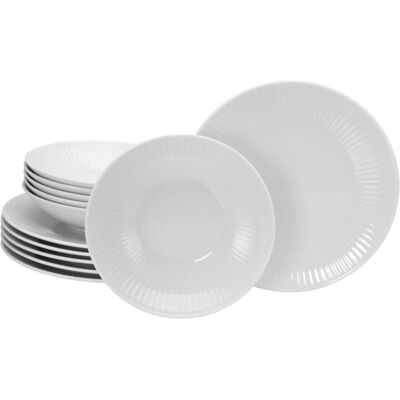 Creatable Valencia Weiß 12-tlg. Porzellan-Geschirrset - Esstischservice Creatable Valencia Weiß 12-tlg. Porzellan-Geschirrset - Esstischservice