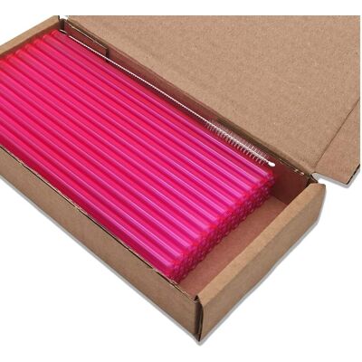 Gastro Pionier 50x Glas Trinkhalme farbig; 0.8x23 cm (ØxL); pink; 50 Stück / Pack Gastro Pionier 50x Glas Trinkhalme farbig; 0.8x23 cm (ØxL); pink; 50 Stück / Pack