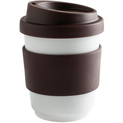 Kahla Becher + Trinkdeckel + Banderole fillit; 270 ml, 8x9.5 cm (ØxH); cocabraun; rund Kahla Becher + Trinkdeckel + Banderole fillit; 270 ml, 8x9.5 cm (ØxH); cocabraun; rund