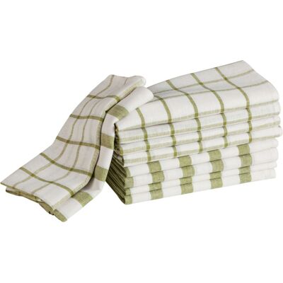 PULSIVA Geschirrtücher Oland; 50x70 cm (BxL); grün/weiß; rechteckig; 10 Stück / Pack PULSIVA Geschirrtücher Oland; 50x70 cm (BxL); grün/weiß; rechteckig; 10 Stück / Pack