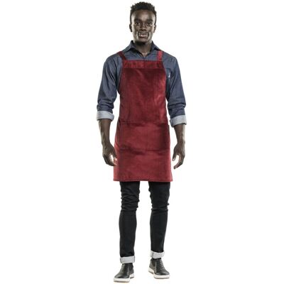 Chaud Devant Latzschürze Cross Red Velvet W70–L85; 85x70 cm (LxB); rot Chaud Devant Latzschürze Cross Red Velvet W70–L85; 85x70 cm (LxB); rot