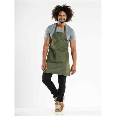 Chaud Devant Latzschürze Base Green Denim W70 – L75; 75x70 cm (LxB); grün Chaud Devant Latzschürze Base Green Denim W70 – L75; 75x70 cm (LxB); grün