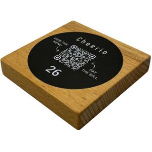 PRODUCTMATE Tischaufsteller liegend gerade mit QR-Code Aufkleber matt; 11x11 cm (BxH); buche/braun; 25 Stück / Pack PRODUCTMATE Tischaufsteller liegend gerade mit QR-Code Aufkleber matt; 11x11 cm (BxH); buche/braun; 25 Stück / Pack