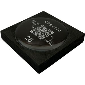 PRODUCTMATE Tischaufsteller liegend gerade mit QR-Code Aufkleber glänzend; 11x11 cm (BxH); buche/schwarz; 25 Stück / Pack PRODUCTMATE Tischaufsteller liegend gerade mit QR-Code Aufkleber glänzend; 11x11 cm (BxH); buche/schwarz; 25 Stück / Pack