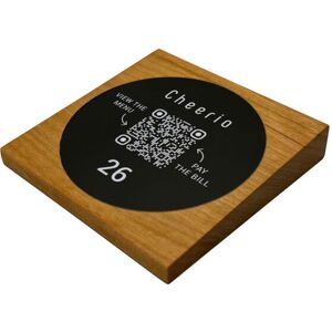 PRODUCTMATE Tischaufsteller liegend schräg mit QR-Code Aufkleber matt; 11x11 cm (BxH); kirschbaum antik/braun antik; 25 Stück / Pack PRODUCTMATE Tischaufsteller liegend schräg mit QR-Code Aufkleber matt; 11x11 cm (BxH); kirschbaum antik/braun antik; 25 Stück / Pack