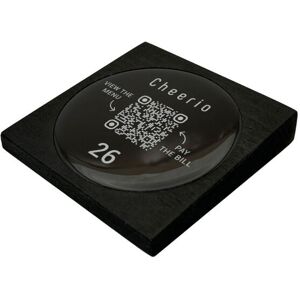 PRODUCTMATE Tischaufsteller liegend schräg mit QR-Code Aufkleber glänzend; 8.5x8.5 cm (BxH); buche/schwarz; 25 Stück / Pack PRODUCTMATE Tischaufsteller liegend schräg mit QR-Code Aufkleber glänzend; 8.5x8.5 cm (BxH); buche/schwarz; 25 Stück / Pack