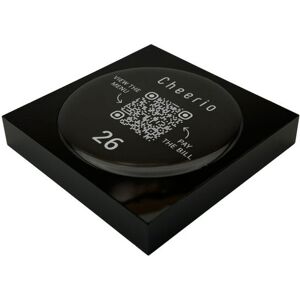 PRODUCTMATE Tischaufsteller liegend gerade mit QR-Code Aufkleber glänzend; 11x11 cm (BxH); schwarz; 25 Stück / Pack PRODUCTMATE Tischaufsteller liegend gerade mit QR-Code Aufkleber glänzend; 11x11 cm (BxH); schwarz; 25 Stück / Pack