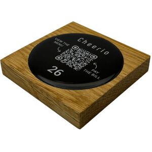 PRODUCTMATE Tischaufsteller liegend gerade mit QR-Code Aufkleber glänzend; 11x11 cm (BxH); eiche; 25 Stück / Pack PRODUCTMATE Tischaufsteller liegend gerade mit QR-Code Aufkleber glänzend; 11x11 cm (BxH); eiche; 25 Stück / Pack