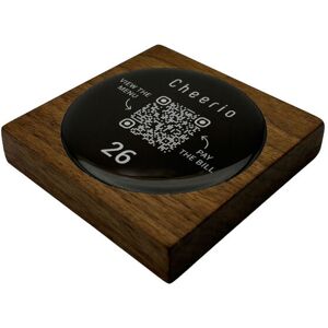 PRODUCTMATE Tischaufsteller liegend gerade mit QR-Code Aufkleber glänzend; 11x11 cm (BxH); nussbaum; 25 Stück / Pack PRODUCTMATE Tischaufsteller liegend gerade mit QR-Code Aufkleber glänzend; 11x11 cm (BxH); nussbaum; 25 Stück / Pack