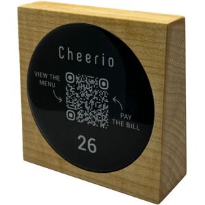 PRODUCTMATE Tischaufsteller stehend mit QR-Code Aufkleber glänzend; 11x11 cm (BxH); ahorn/hellbraun; 25 Stück / Pack PRODUCTMATE Tischaufsteller stehend mit QR-Code Aufkleber glänzend; 11x11 cm (BxH); ahorn/hellbraun; 25 Stück / Pack