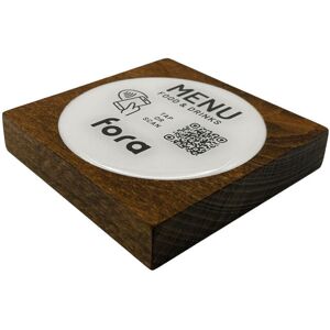 PRODUCTMATE Tischaufsteller liegend schräg mit QR-Code Aufkleber glänzend und NFC-Chip; 11x11 cm (BxH); buche/dunkelbraun; 25 Stück / Pack PRODUCTMATE Tischaufsteller liegend schräg mit QR-Code Aufkleber glänzend und NFC-Chip; 11x11 cm (BxH); buche/dunkelbraun; 25 Stück / Pack