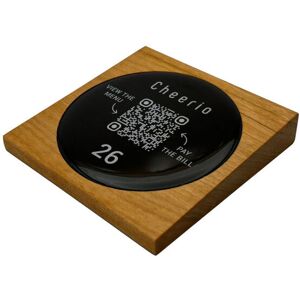 PRODUCTMATE Tischaufsteller liegend schräg mit QR-Code Aufkleber glänzend; 11x11 cm (BxH); kirschbaum antik/braun antik; 25 Stück / Pack PRODUCTMATE Tischaufsteller liegend schräg mit QR-Code Aufkleber glänzend; 11x11 cm (BxH); kirschbaum antik/braun antik; 25 Stück / Pack