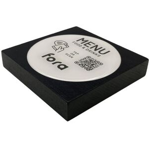 PRODUCTMATE Tischaufsteller liegend schräg mit QR-Code Aufkleber glänzend und NFC-Chip; 11x11 cm (BxH); buche/schwarz; 25 Stück / Pack PRODUCTMATE Tischaufsteller liegend schräg mit QR-Code Aufkleber glänzend und NFC-Chip; 11x11 cm (BxH); buche/schwarz; 25 Stück / Pack
