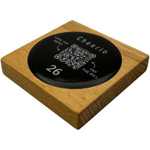 PRODUCTMATE Tischaufsteller liegend gerade mit QR-Code Aufkleber glänzend; 8.5x8.5 cm (BxH); buche/braun; 25 Stück / Pack PRODUCTMATE Tischaufsteller liegend gerade mit QR-Code Aufkleber glänzend; 8.5x8.5 cm (BxH); buche/braun; 25 Stück / Pack