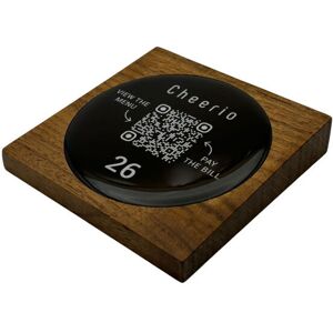 PRODUCTMATE Tischaufsteller liegend schräg mit QR-Code Aufkleber glänzend; 8.5x8.5 cm (BxH); nussbaum; 25 Stück / Pack PRODUCTMATE Tischaufsteller liegend schräg mit QR-Code Aufkleber glänzend; 8.5x8.5 cm (BxH); nussbaum; 25 Stück / Pack